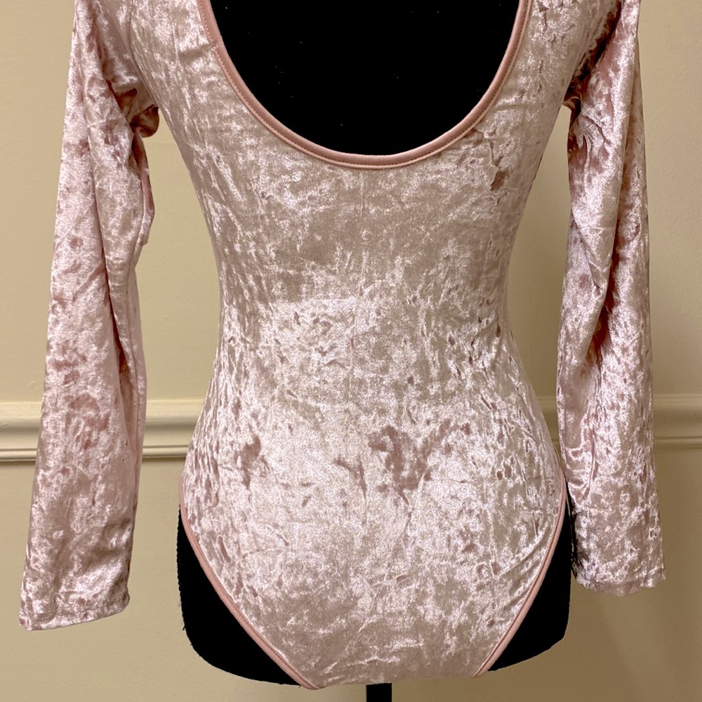 Light Pink Velvet Velour Body Suit - Picture 16 of 16